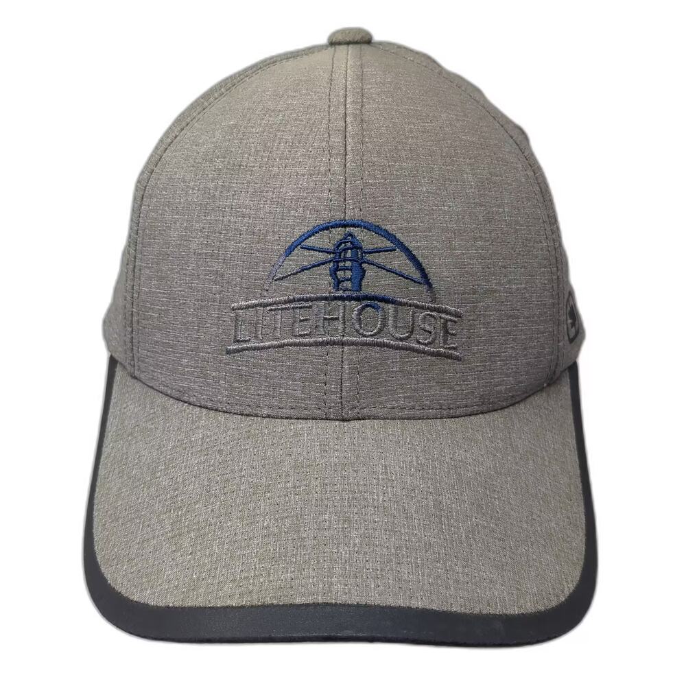 OGIO Baseball Cap Gray Blue Lighthouse Embroidered Adjustable Strapback Hat OS